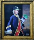 1st Baron Anson v. Lil Pump by Helen Gorrill, Painting, Oil paint and collage on board