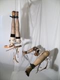 Untitled (The Midonite women, Numbers 31) by Helen Gorrill, Installation, Prosthetic limbs, stockings, chain and shackles